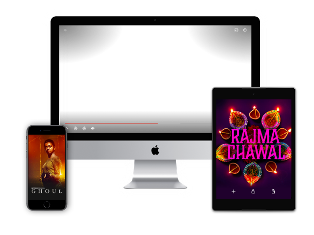 Three different electronic devices playing Netflix